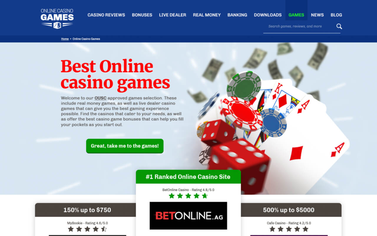 Casino games gallery first fold desktop