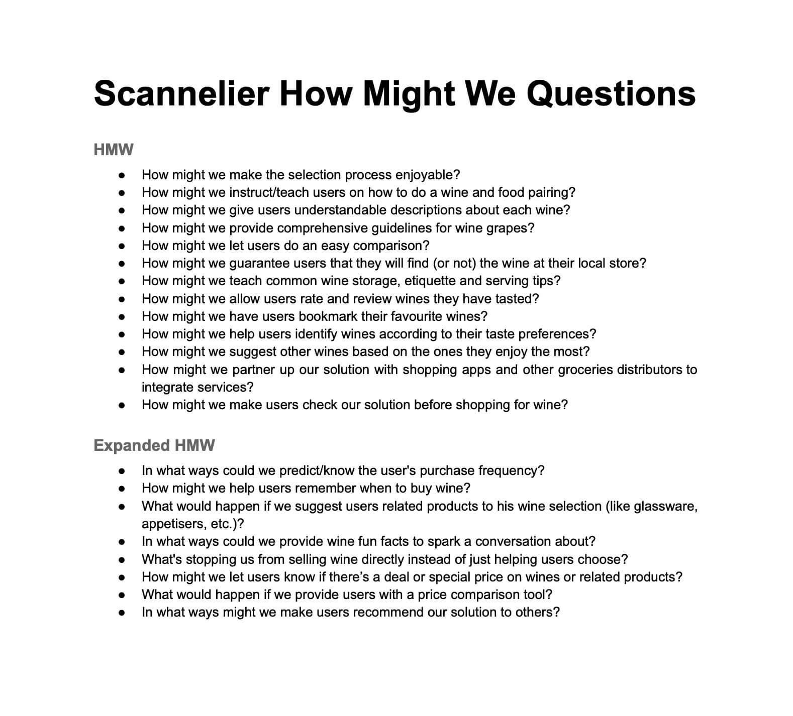 Scannelier How Might We questions