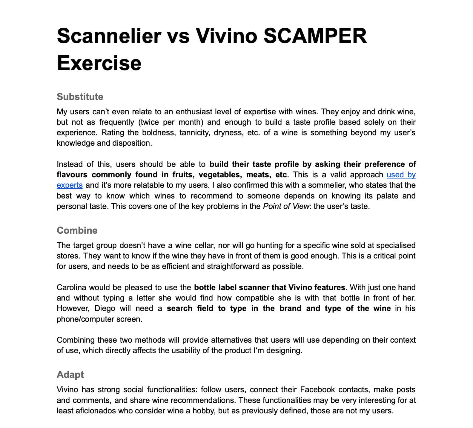 Scannelier SCAMPER analysis