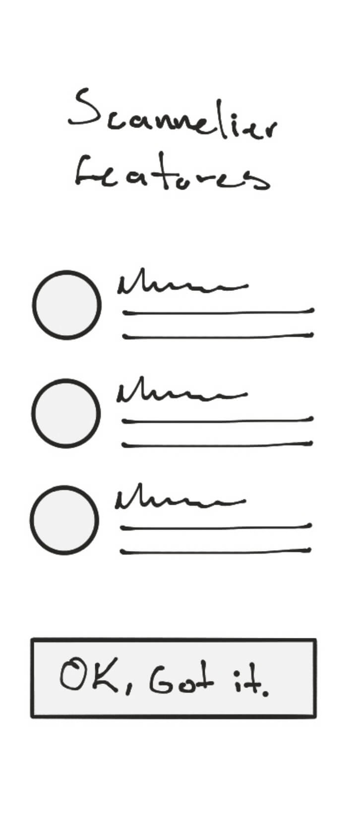 Scannelier low fidelity prototype